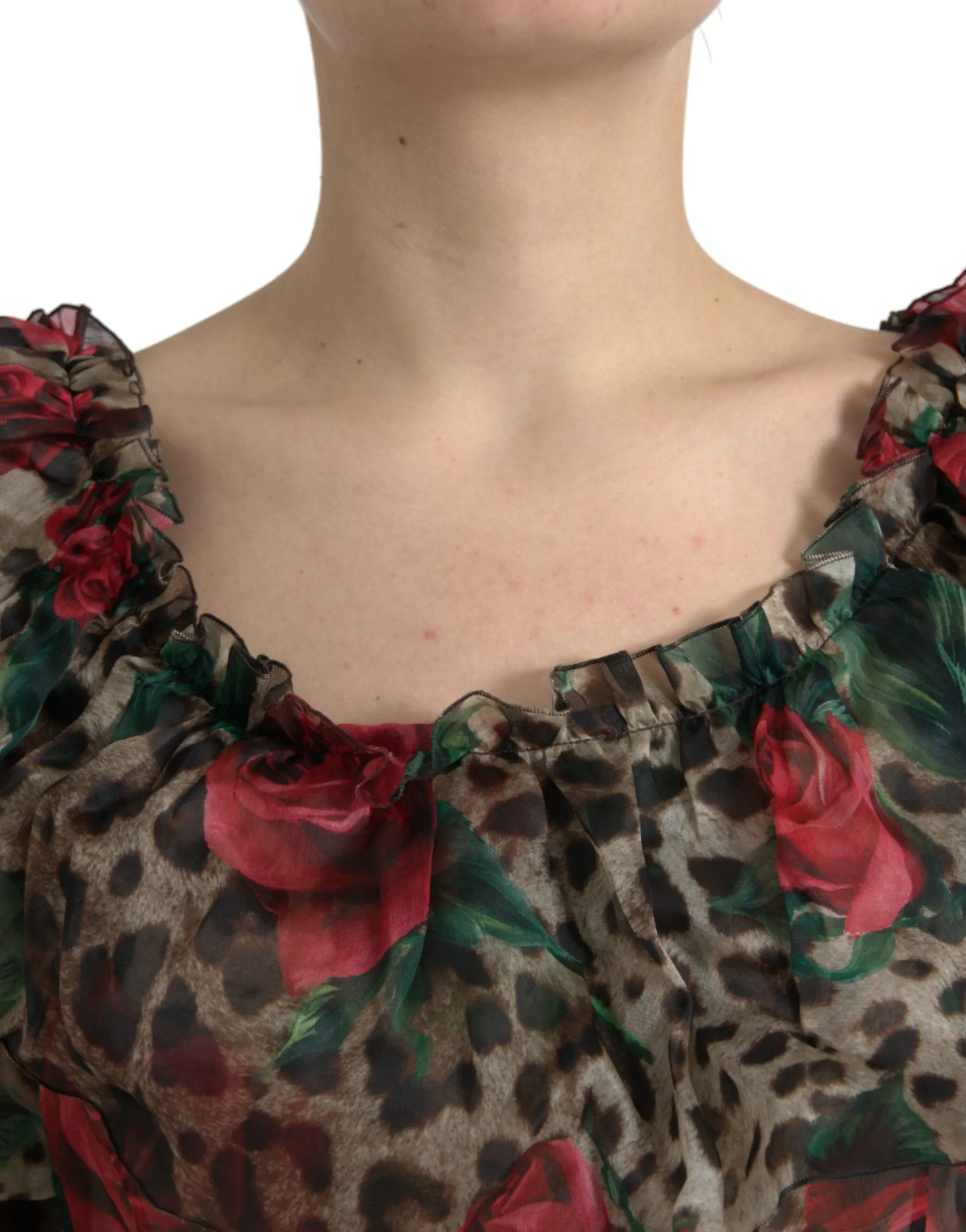Ethereal Floral & Leopard Print Maxi Gown sold by Louxly product image thumbnail 4