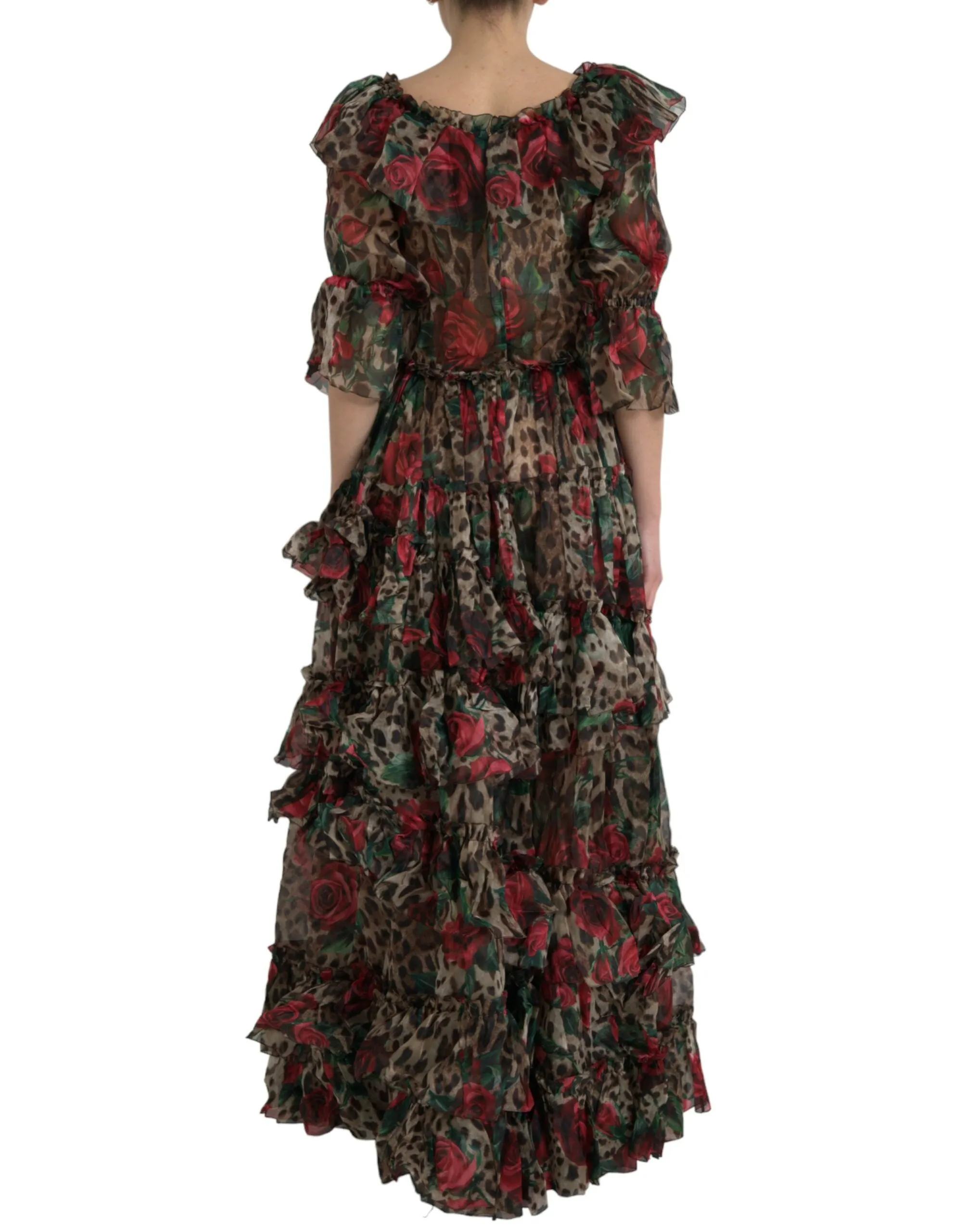 Ethereal Floral & Leopard Print Maxi Gown sold by Louxly product image thumbnail 3