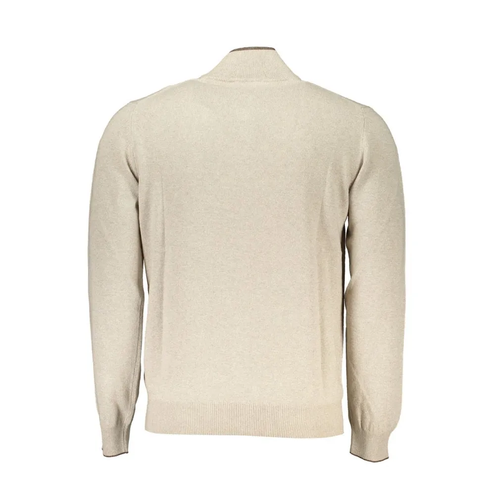 Beige Half-Zip Sweater with Embroidery Detail sold by Louxly product image thumbnail 2