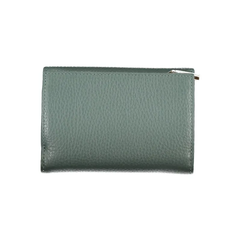 Elegant Green Leather Wallet with Multiple Compartments sold by Louxly