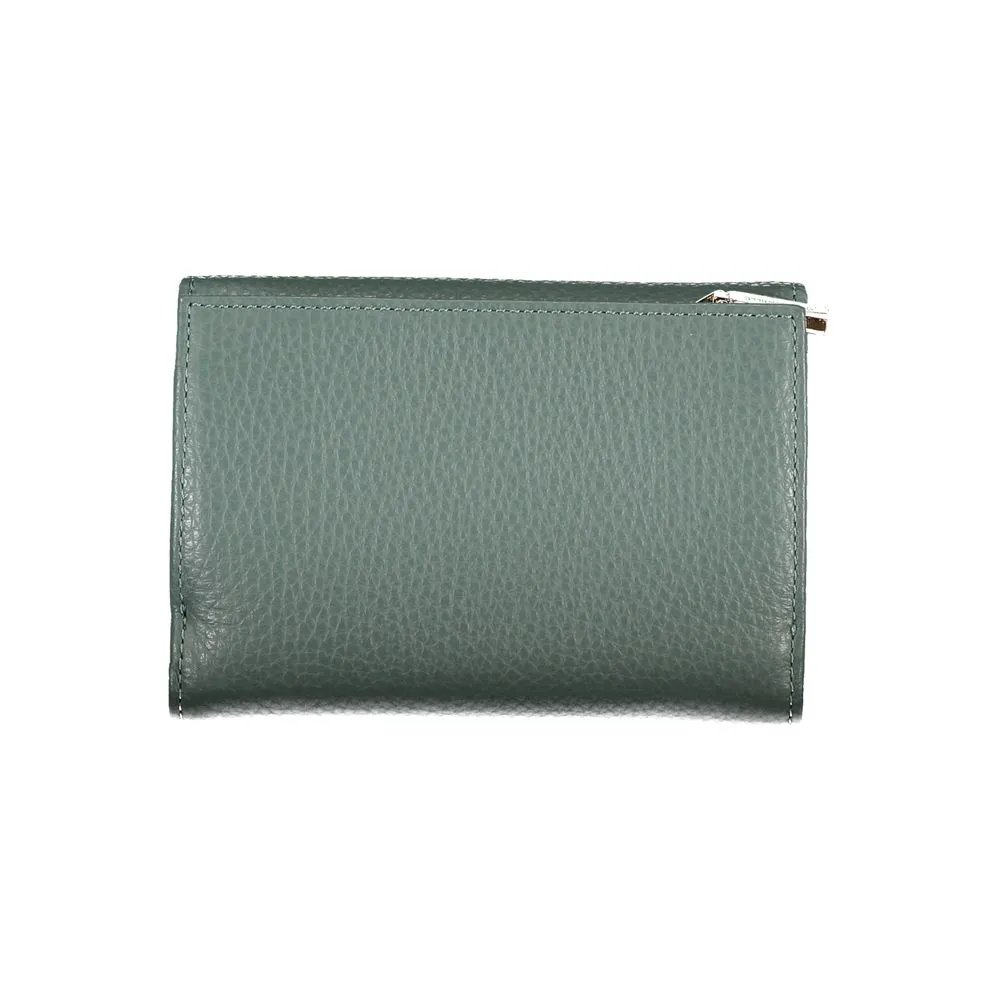 Elegant Green Leather Wallet with Multiple Compartments sold by Louxly