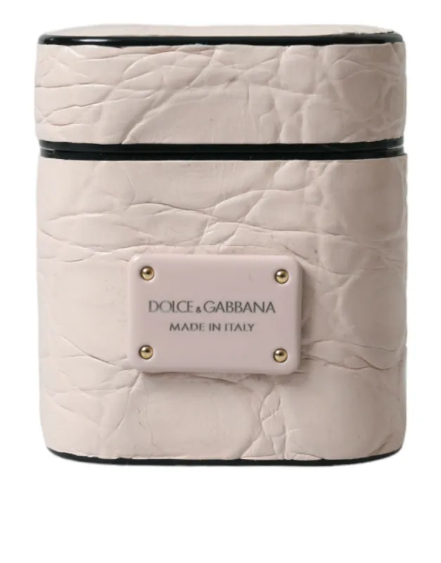 Elegant Light Pink Leather Airpod Case sold by Louxly