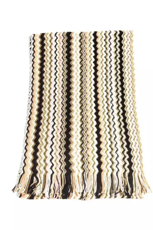 Geometric Fantasy Multicolor Fringed Scarf sold by Louxly