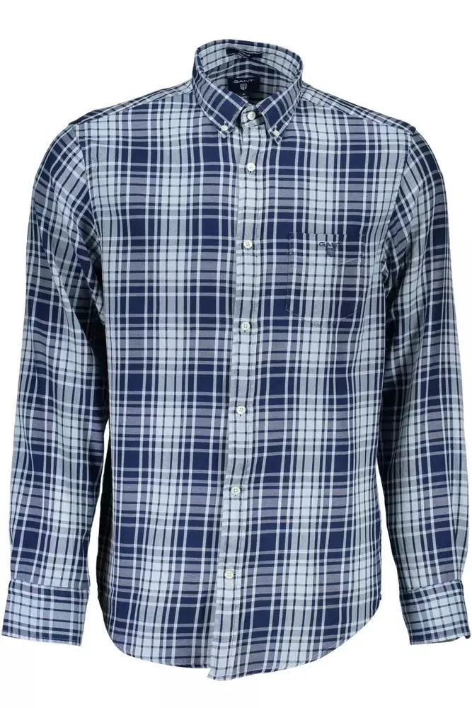Classic Blue Cotton Long Sleeve Shirt sold by Louxly