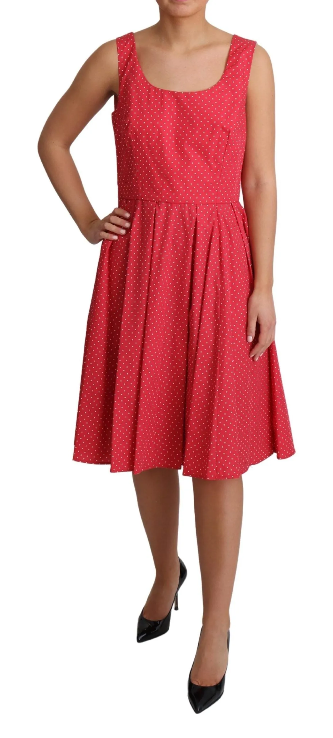 Polka-Dot Sleeveless A-Line Dress sold by Louxly product image thumbnail 5