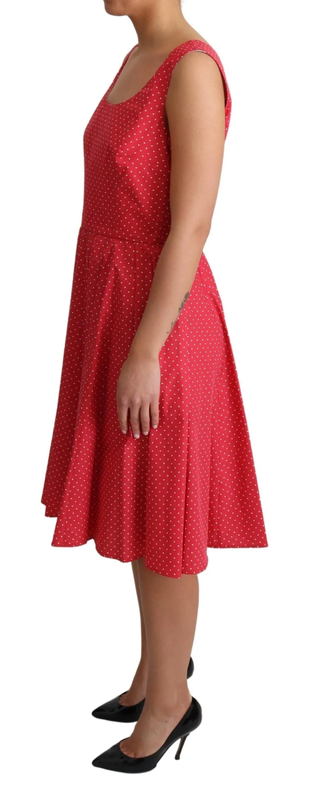 Polka-Dot Sleeveless A-Line Dress sold by Louxly product image thumbnail 4