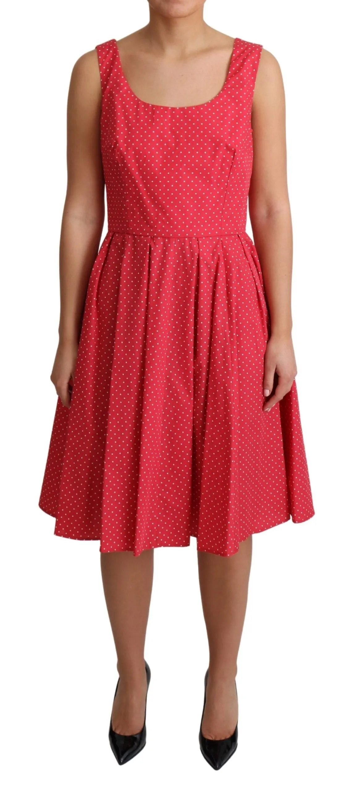 Polka-Dot Sleeveless A-Line Dress sold by Louxly