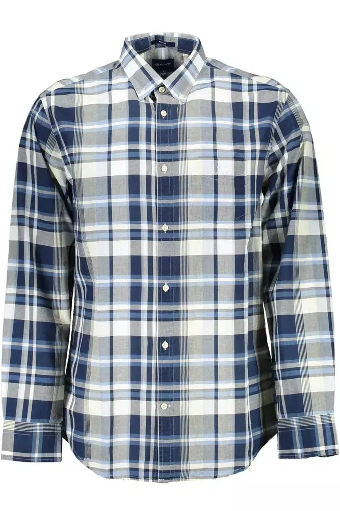 Blue Cotton Men Shirt sold by Louxly