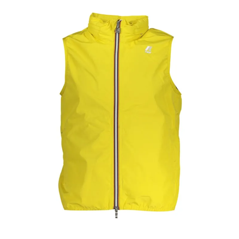 Sleek Sleeveless Yellow Designer Jacket made by K-Way