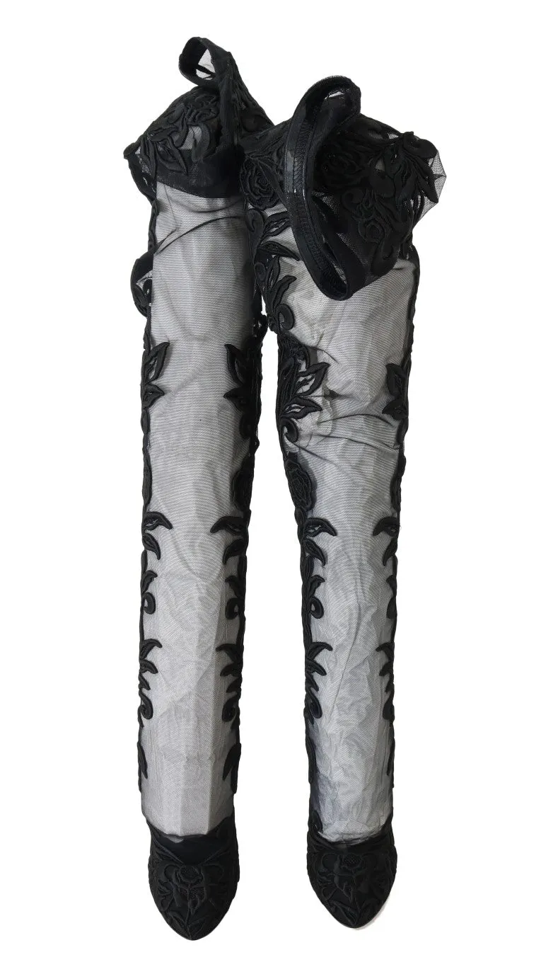 Embroidered Floral Over-Knee Boots sold by Louxly product image thumbnail 5