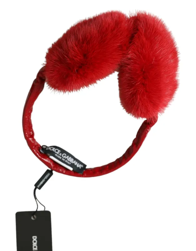Red Mink Fur Elegance Ear Muffs sold by Louxly