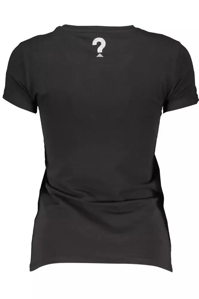 Sleek Black Cotton Blend Crew Neck Tee sold by Louxly product image thumbnail 2
