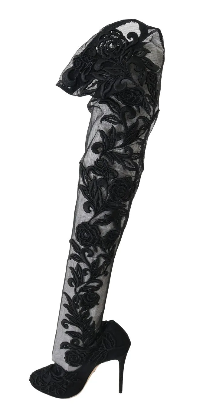 Embroidered Floral Over-Knee Boots sold by Louxly product image thumbnail 2