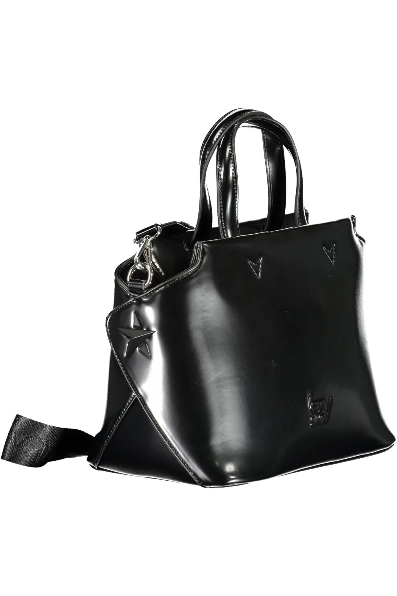 Elegant Black Two-Handle Bag with Contrasting Details sold by Louxly product image thumbnail 3