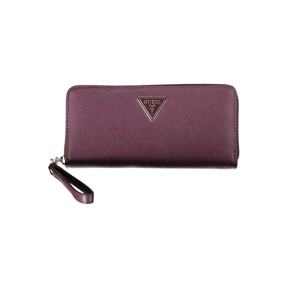 Elegant Purple Zip Closure Wallet with Logo Detail sold by Louxly