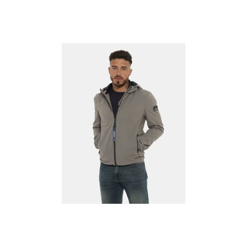 Sleek Gray Nylon Windbreaker sold by Louxly