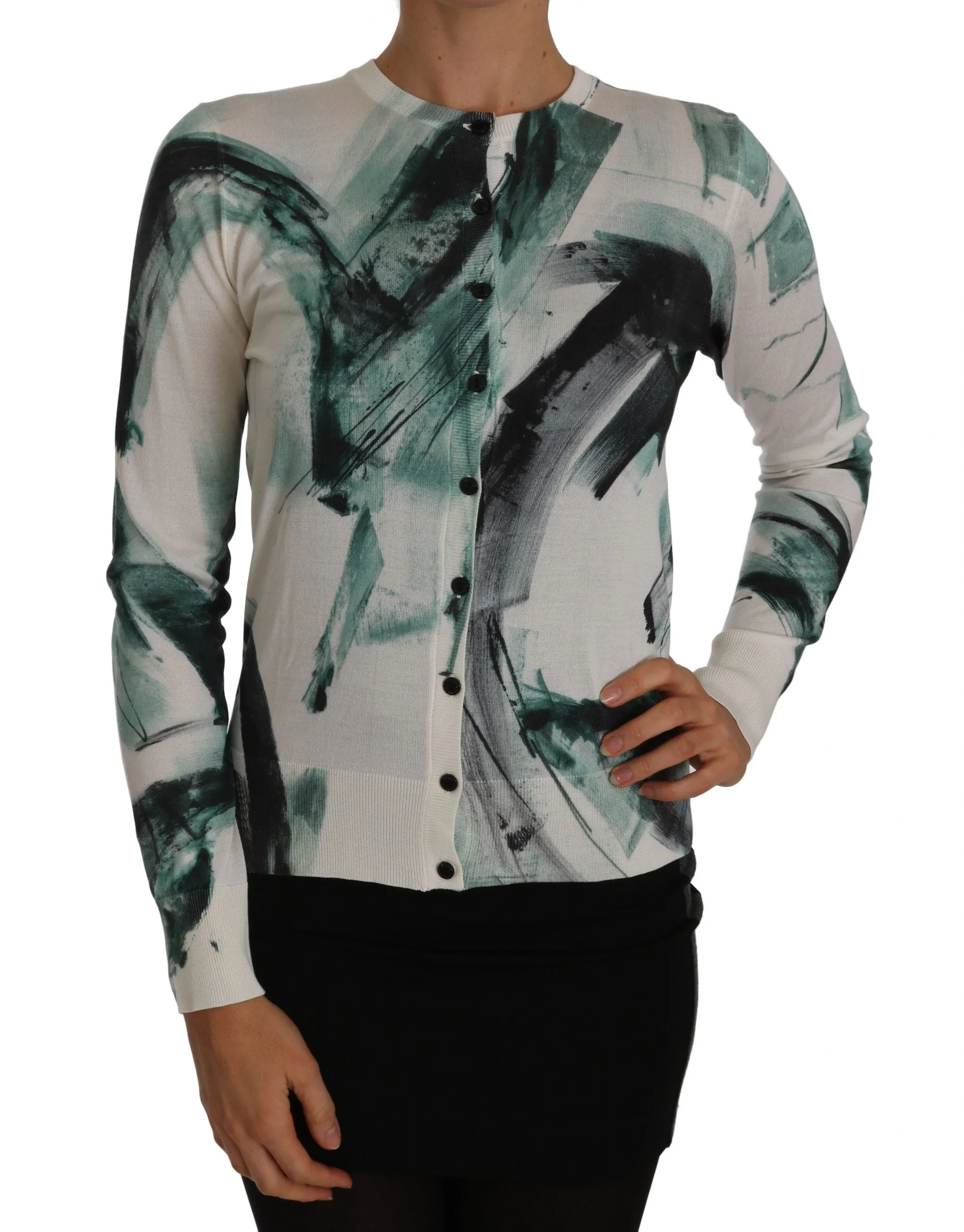 Elegant White Silk Lightweight Cardigan sold by Louxly