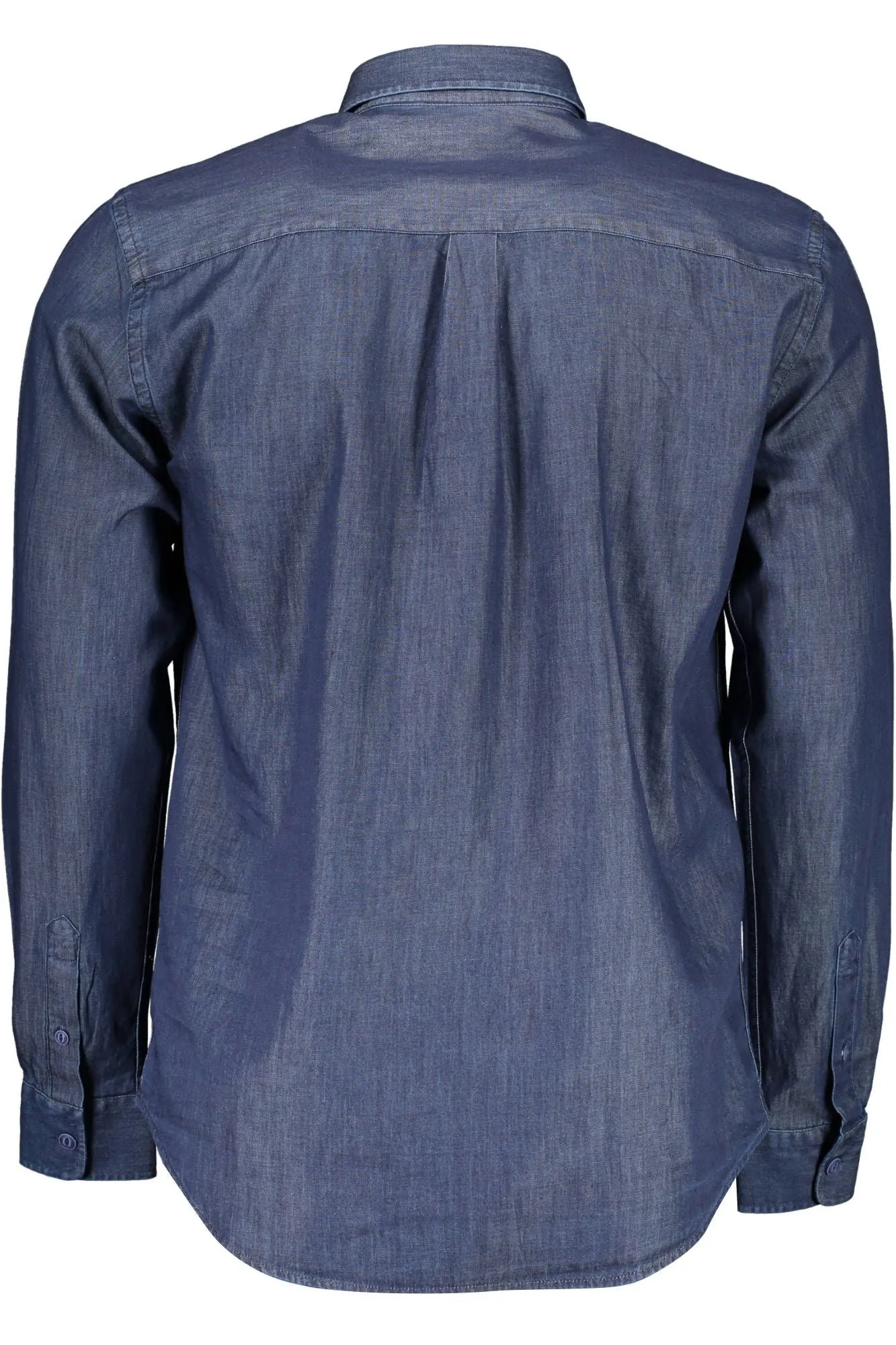 Elegant Blue Cotton Long-Sleeve Shirt sold by Louxly product image thumbnail 2