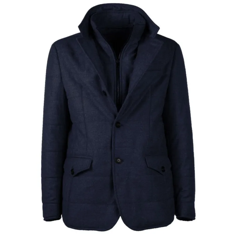 Blue Wool Men Coat sold by Louxly