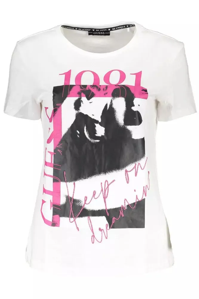 Chic White Tee with Embroidery Detail sold by Louxly