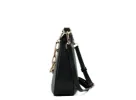 Cora Black Pebbled Leather Large Zip Pouchette Crossbody Handbag sold by Louxly