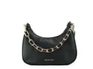 Cora Black Pebbled Leather Large Zip Pouchette Crossbody Handbag sold by Louxly