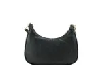 Cora Black Pebbled Leather Large Zip Pouchette Crossbody Handbag sold by Louxly