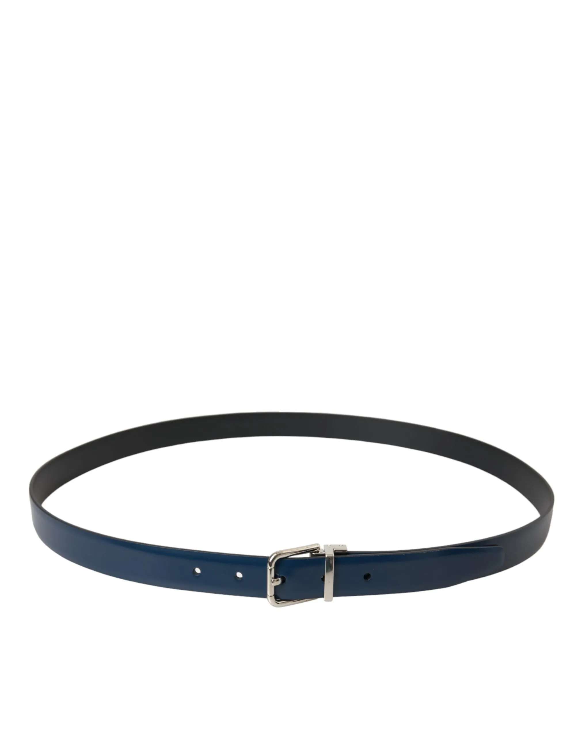 Blue Calf Leather Silver Metal Buckle Belt Men sold by Louxly product image thumbnail 2