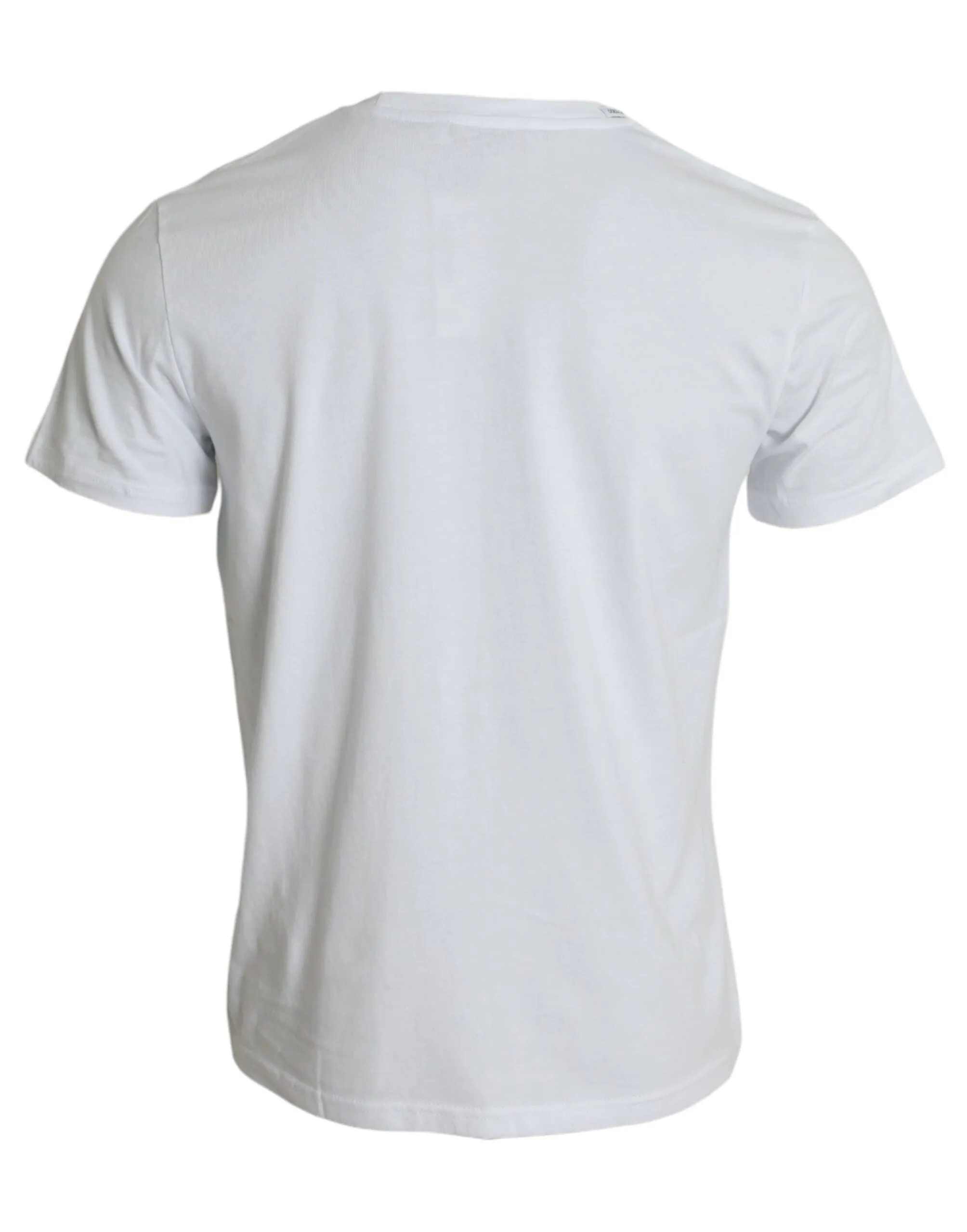 White Logo Print Cotton Crew Neck T-shirt sold by Louxly product image thumbnail 2