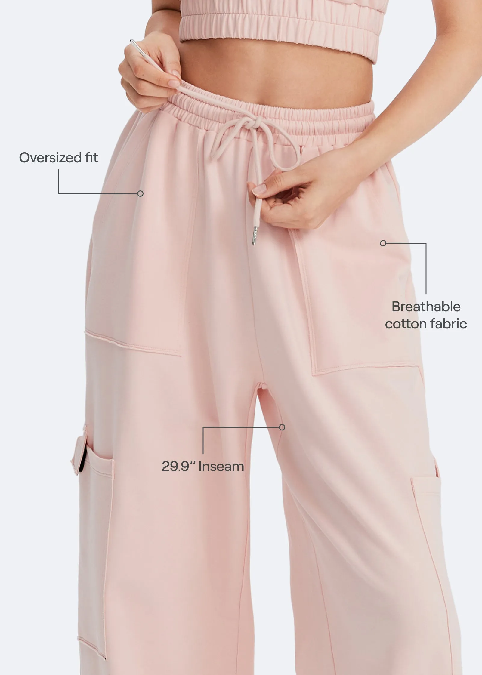 Casual Drawstring Waist Sweatpants sold by BetterMe product image thumbnail 3