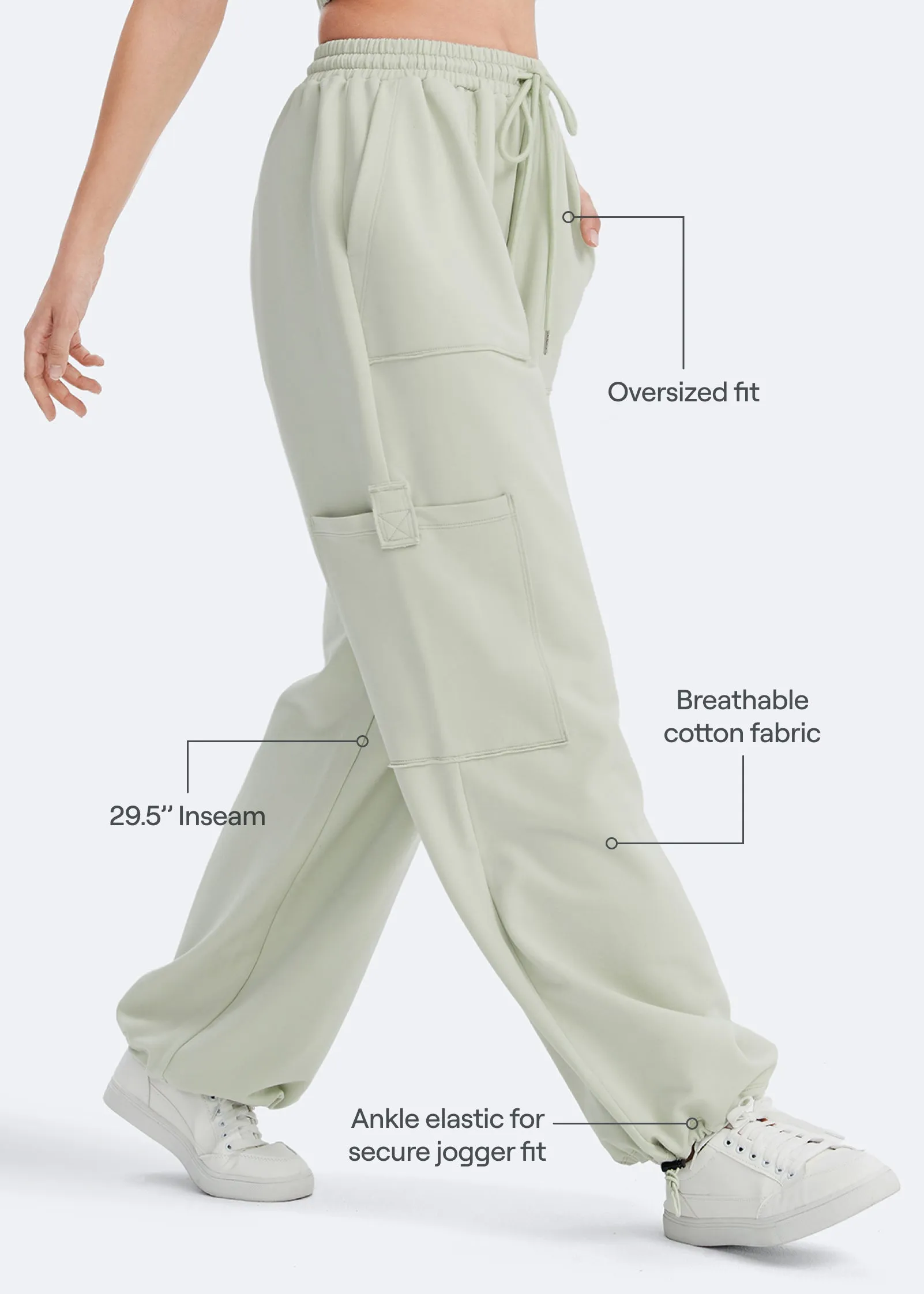 Casual Drawstring Waist Sweatpants sold by BetterMe product image thumbnail 3