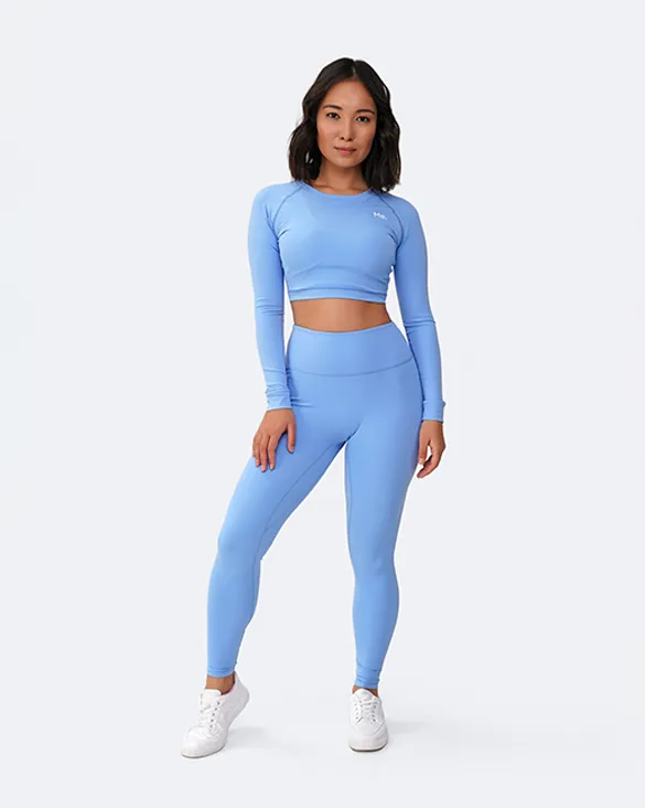 Bubble Blue Sports Set with Cropped Long Sleeve sold by BetterMe