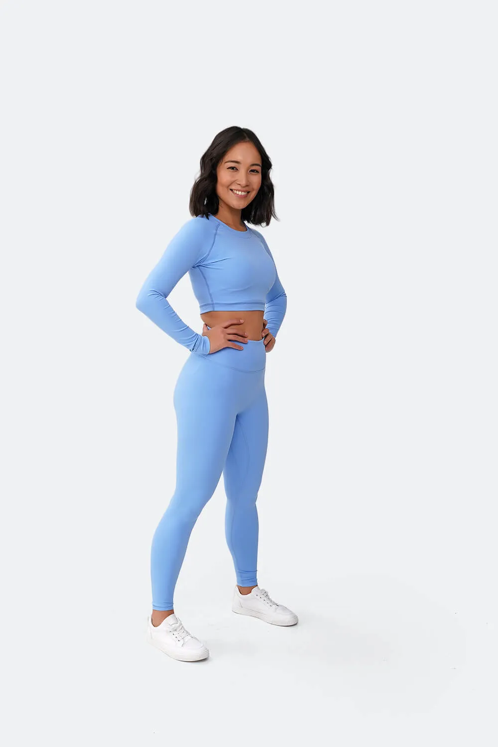 Bubble Blue Sports Set with Cropped Long Sleeve sold by BetterMe product image thumbnail 4