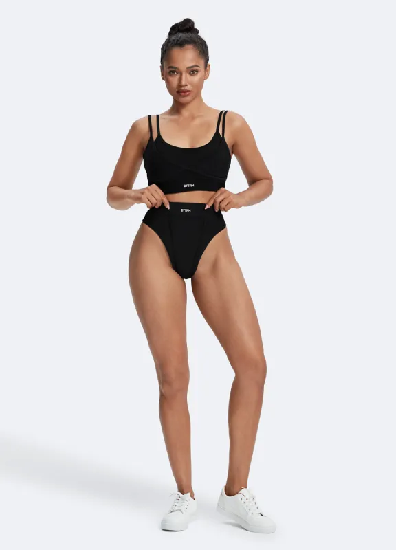 Double-Strap Cotton Bralette & High-Rise Cotton Briefs Set sold by BetterMe