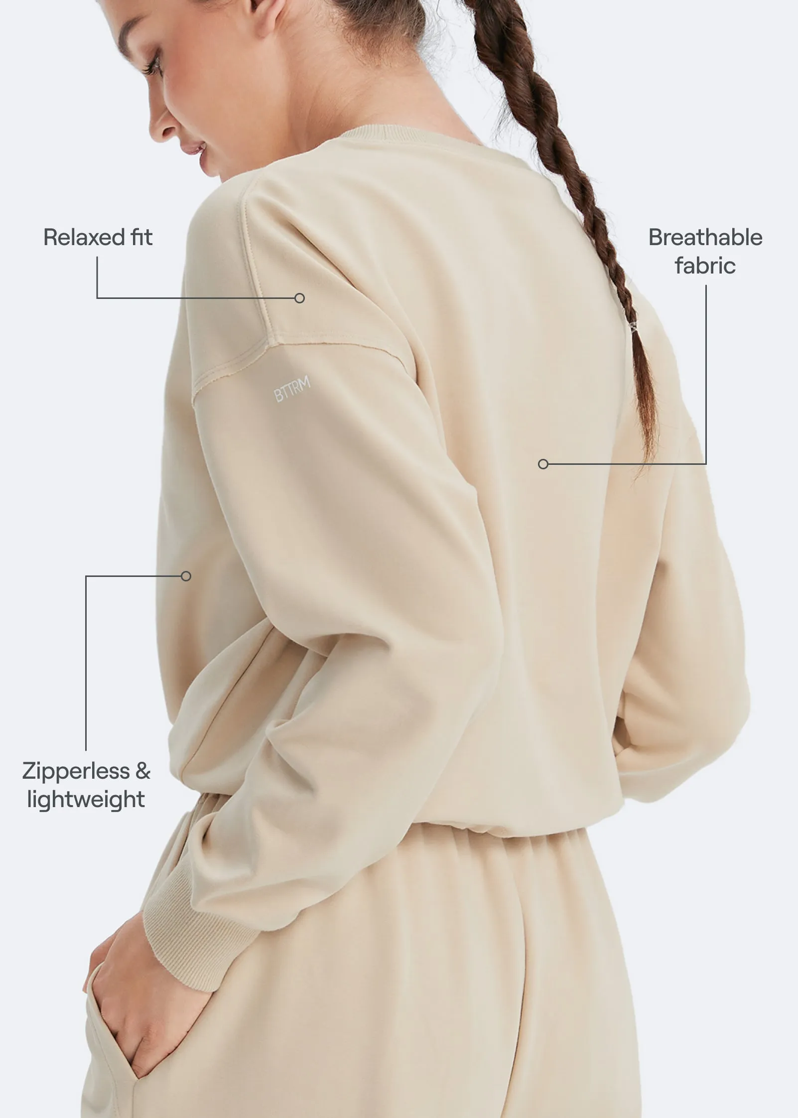 Cropped Sweatshirt with Drawstring sold by BetterMe product image thumbnail 3