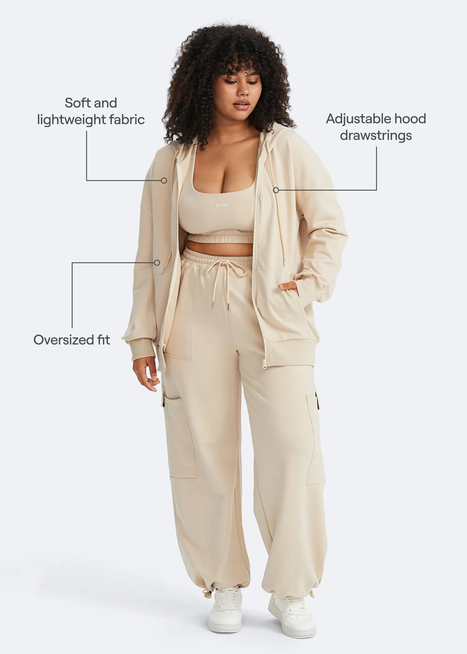 Zip Up Hoodie with Pockets sold by BetterMe product image thumbnail 3