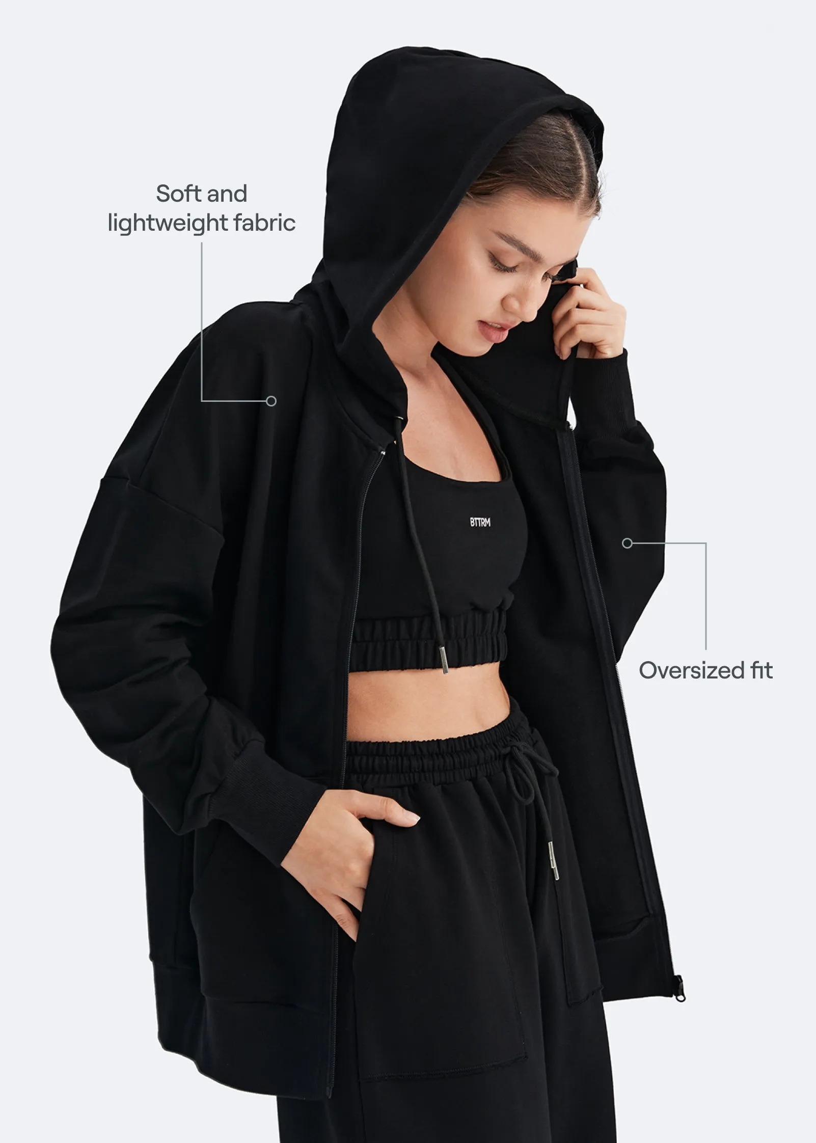 Zip Up Hoodie with Pockets sold by BetterMe product image thumbnail 3