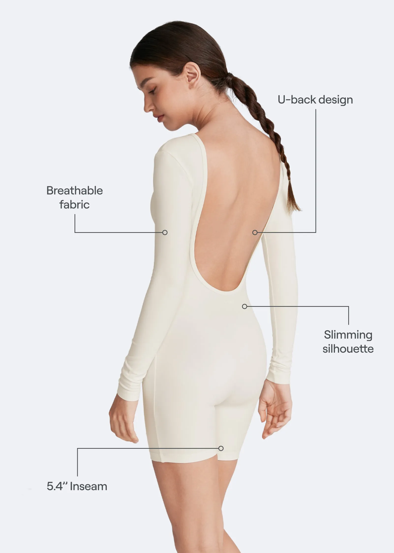 U-back Long Sleeve Bodysuit sold by BetterMe product image thumbnail 3