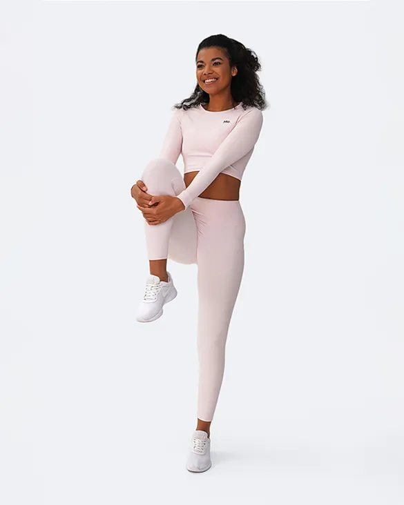 Pink Vanilla Sports Set with Cropped Long Sleeve sold by BetterMe product image thumbnail 3