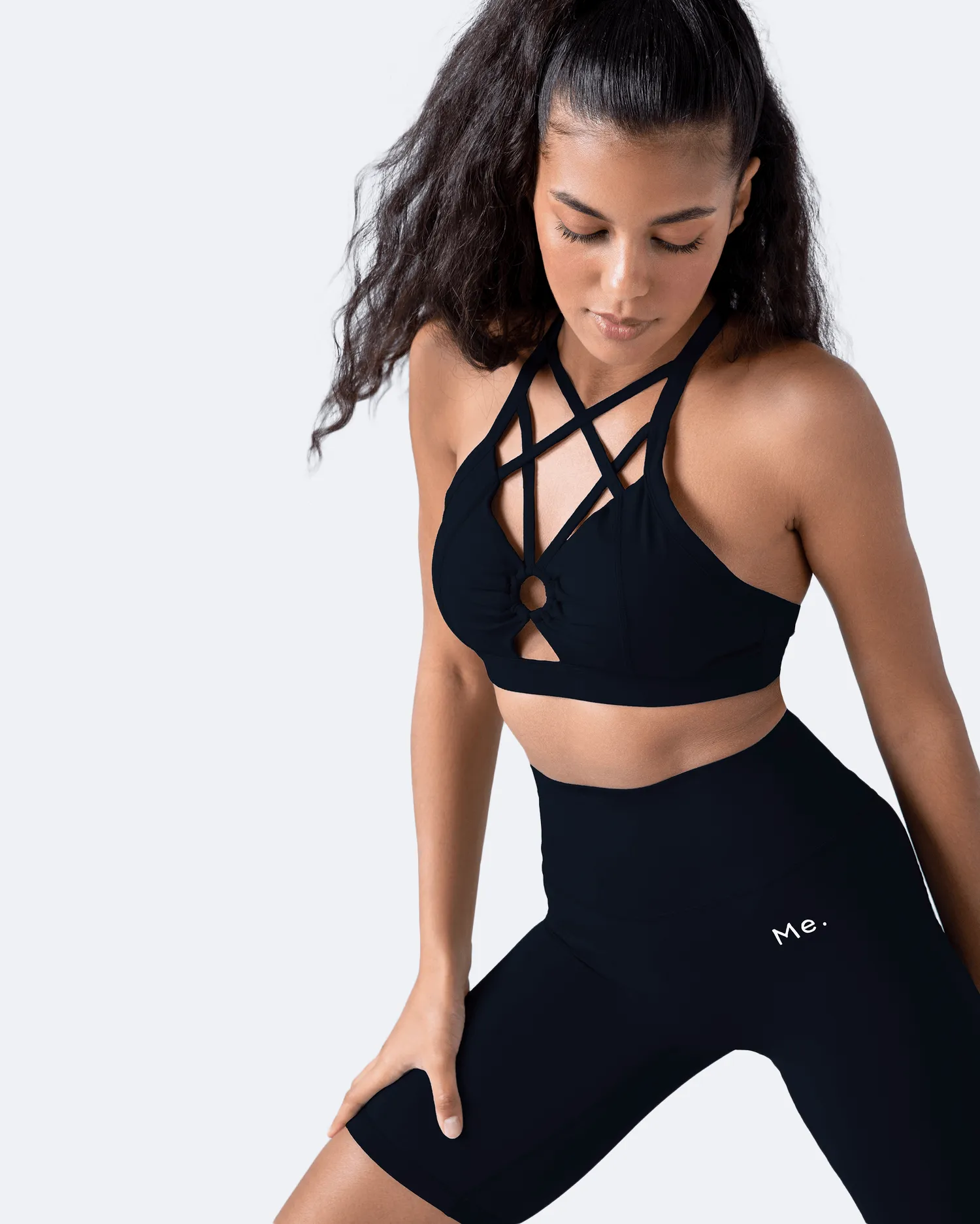 Jet Black Criss Cross Front Top sold by BetterMe