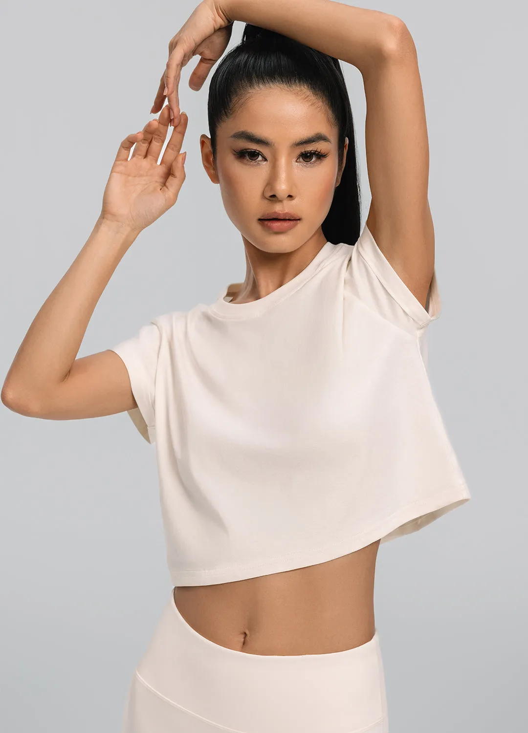 Cropped Cotton T-Shirt sold by BetterMe product image thumbnail 4