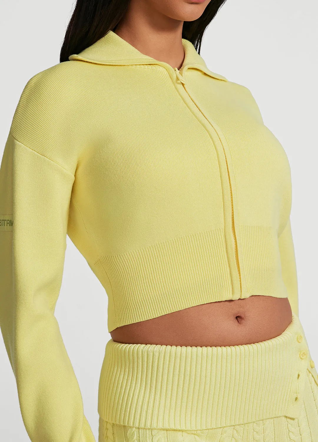 Knit Cropped Zip-Up Jacket sold by BetterMe product image thumbnail 4