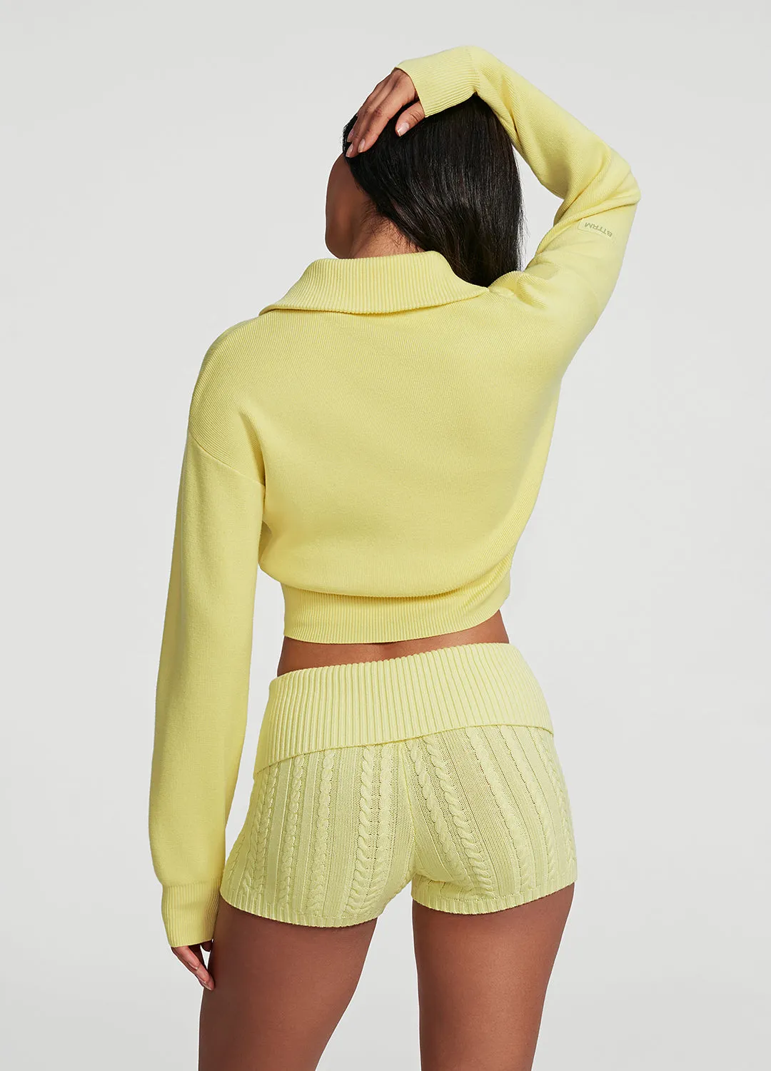 Knit Cropped Zip-Up Jacket sold by BetterMe product image thumbnail 3