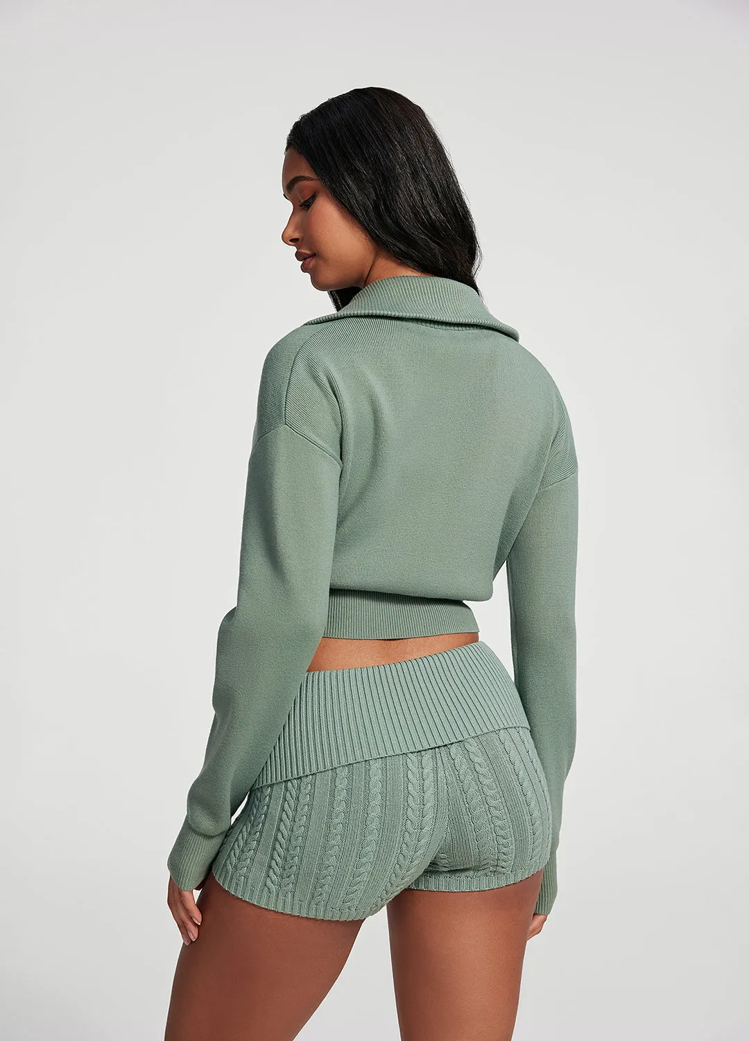 Knit Cropped Zip-Up Jacket sold by BetterMe product image thumbnail 3