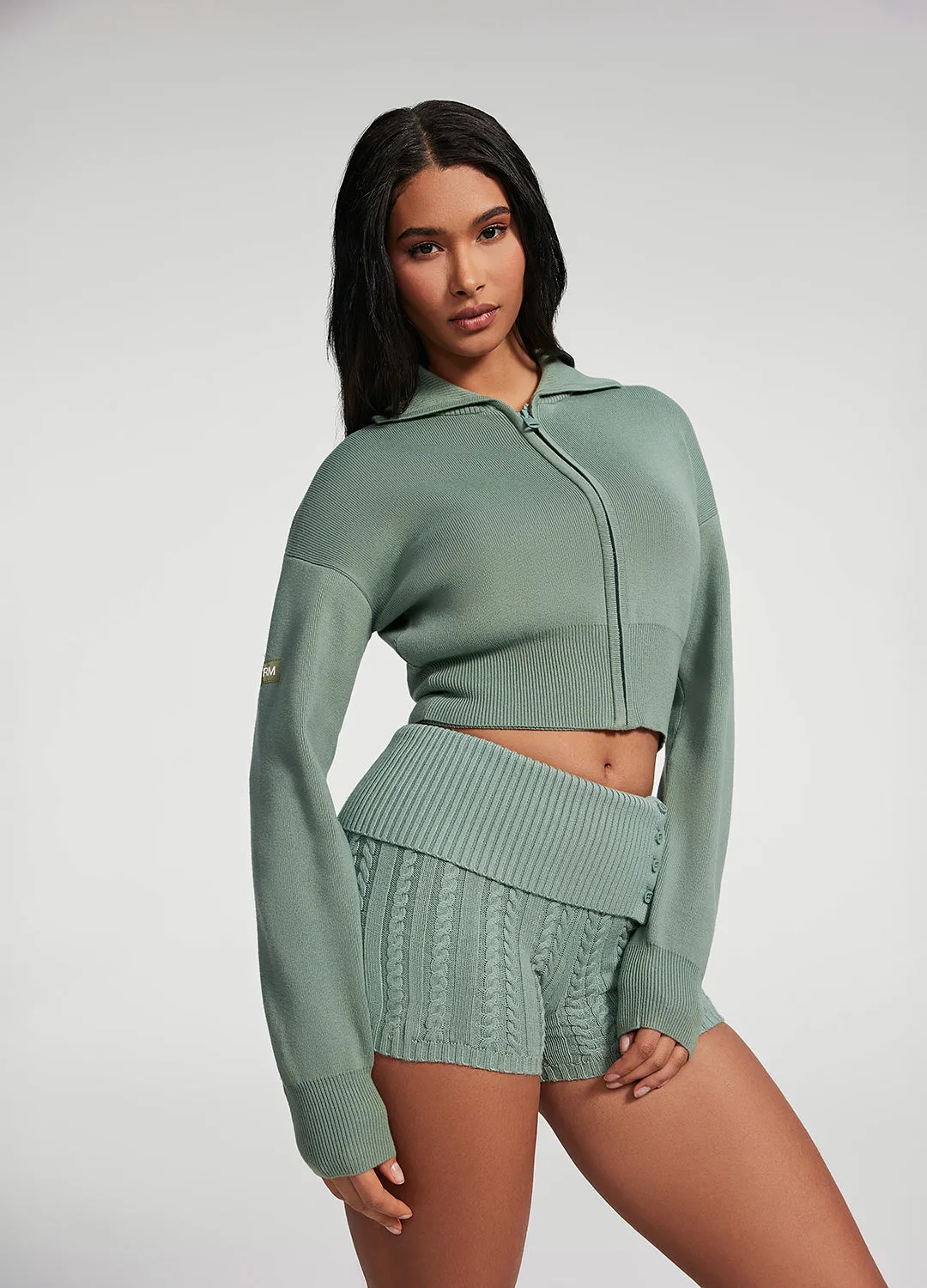 Knit Cropped Zip-Up Jacket sold by BetterMe product image thumbnail 2