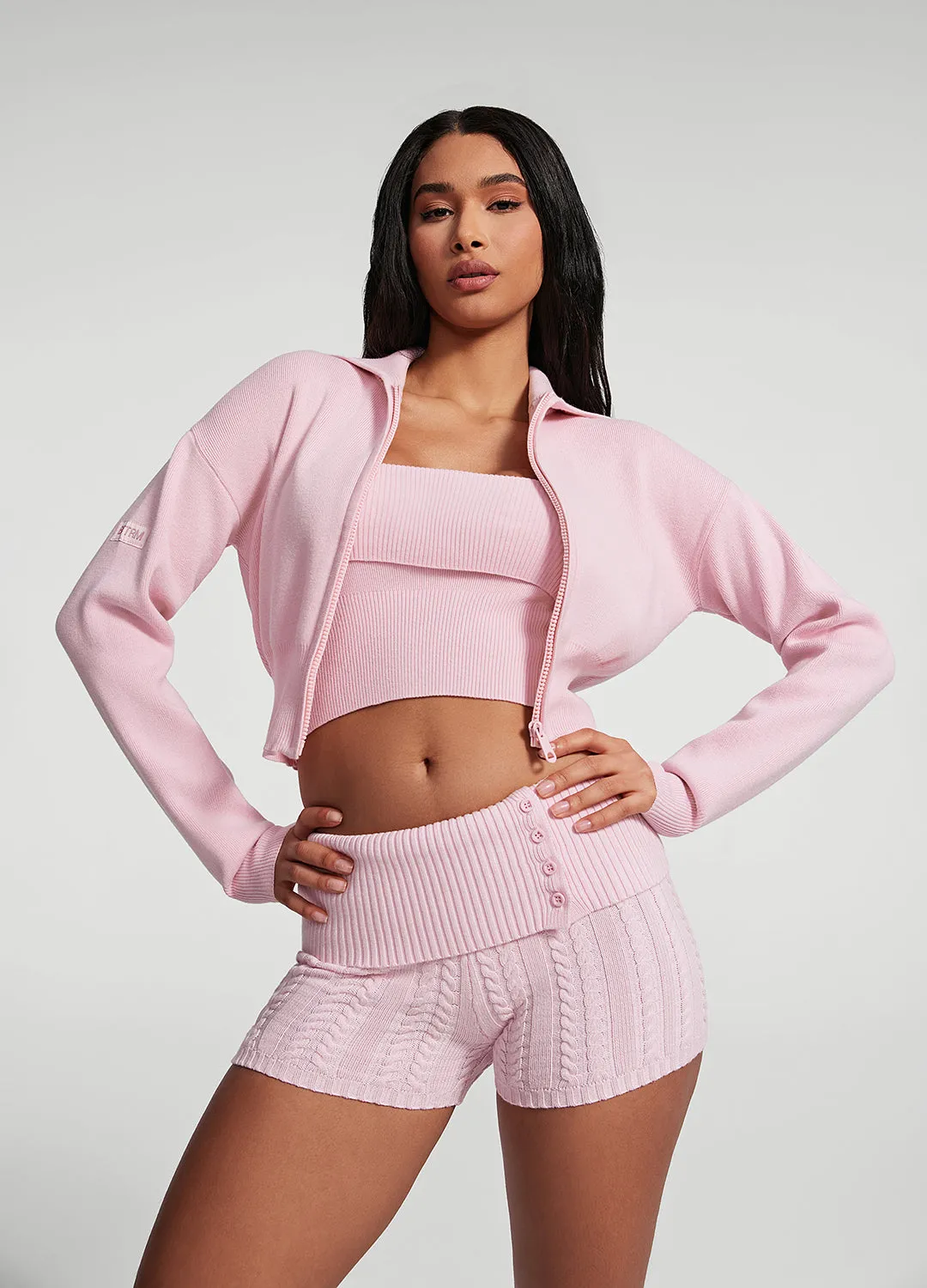 Knit Cropped Zip-Up Jacket sold by BetterMe product image thumbnail 5