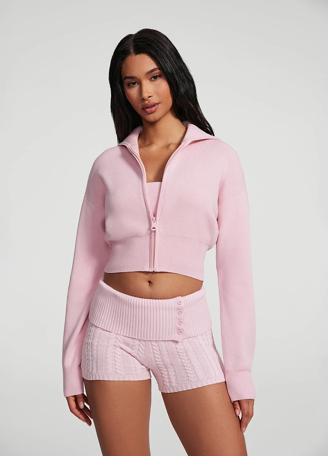 Knit Cropped Zip-Up Jacket sold by BetterMe