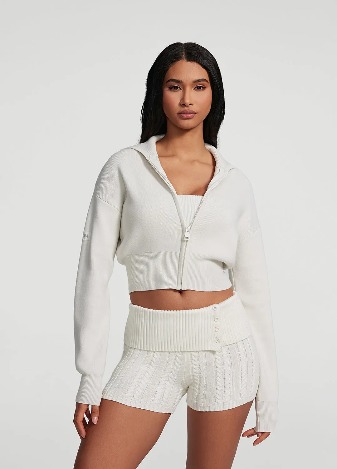 Knit Cropped Zip-Up Jacket sold by BetterMe product image thumbnail 5
