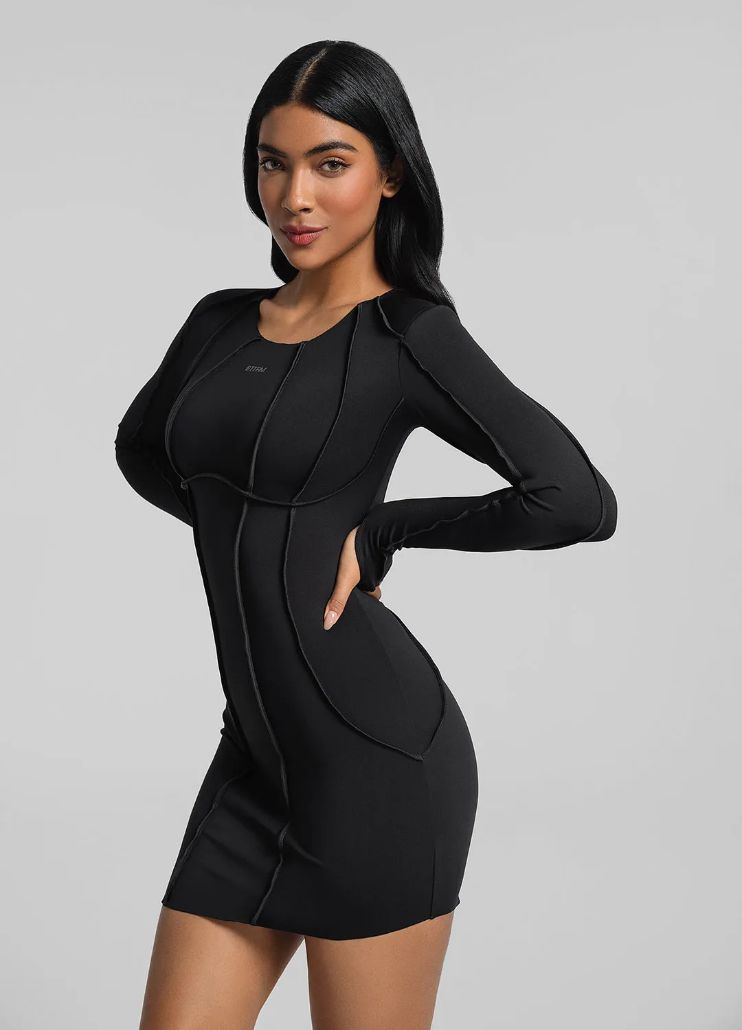 Curved Stitching Mini Dress sold by BetterMe product image thumbnail 5