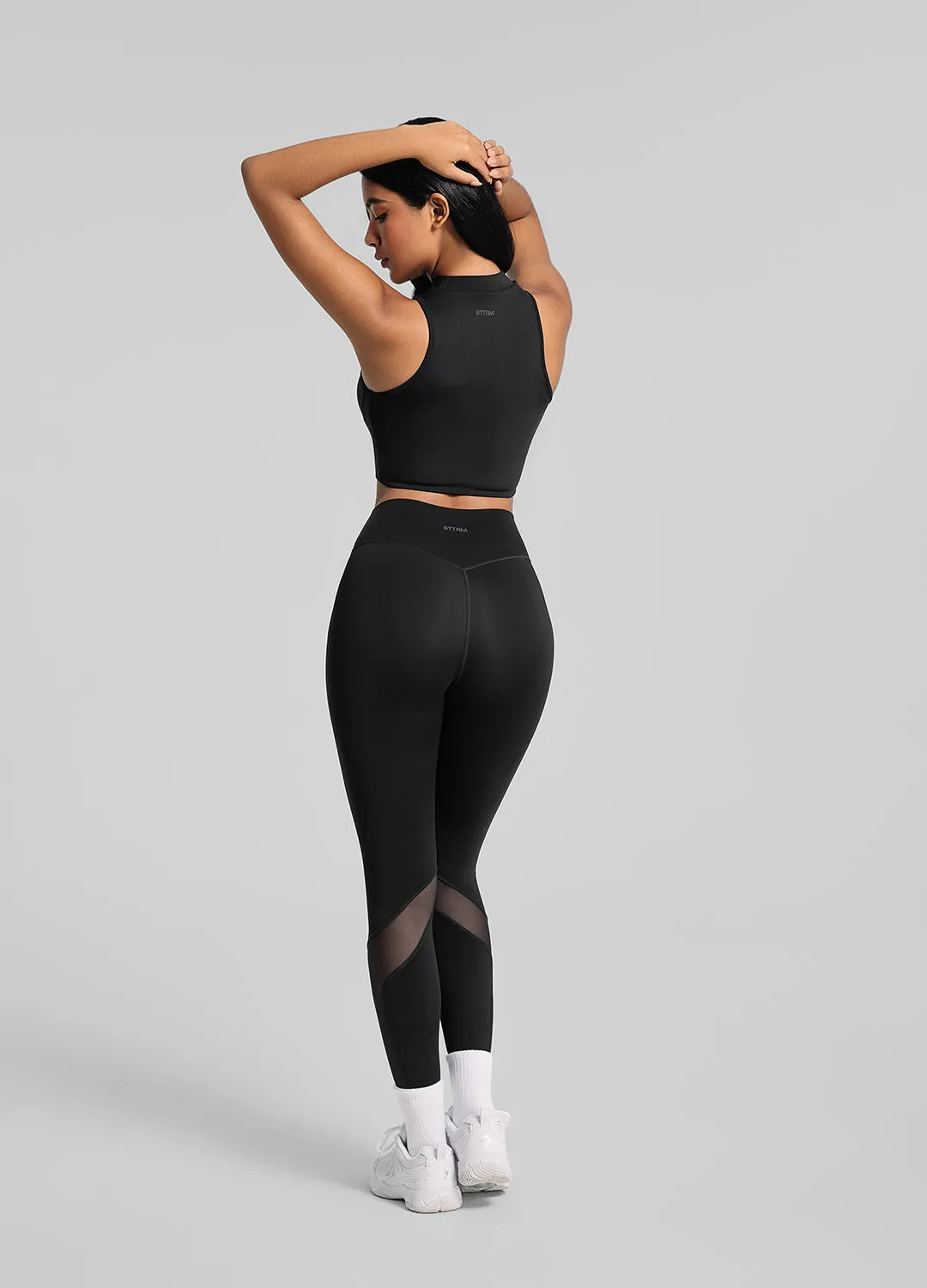 Zip Front Mesh Leggings sold by BetterMe product image thumbnail 3